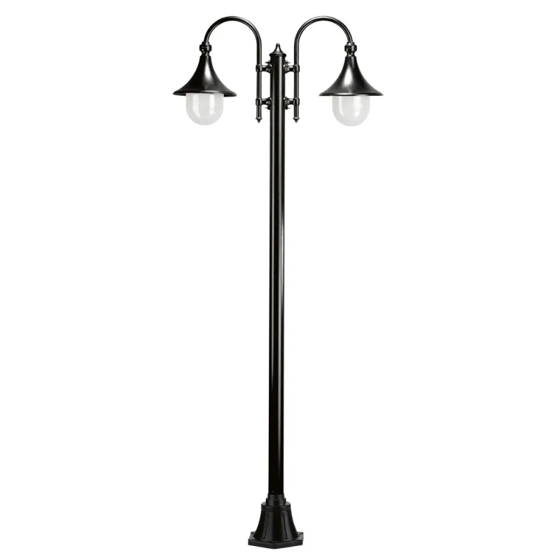 Lampadaire 2L. TROM IP43 E27 Noir. - Pas cher
