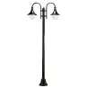 Lampadaire 2L. TROM IP43 E27 Noir. - Pas cher