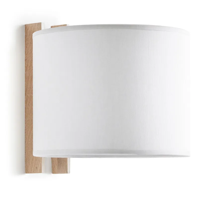 Apliq. WOOD IP20  E27 (Ø45) máx. 40W Cotton Blanc - Pas cher