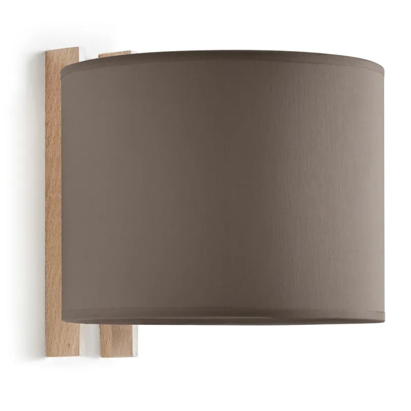Apliq. WOOD IP20  E27 (Ø45) máx. 40W Cotton Earth - Pas cher