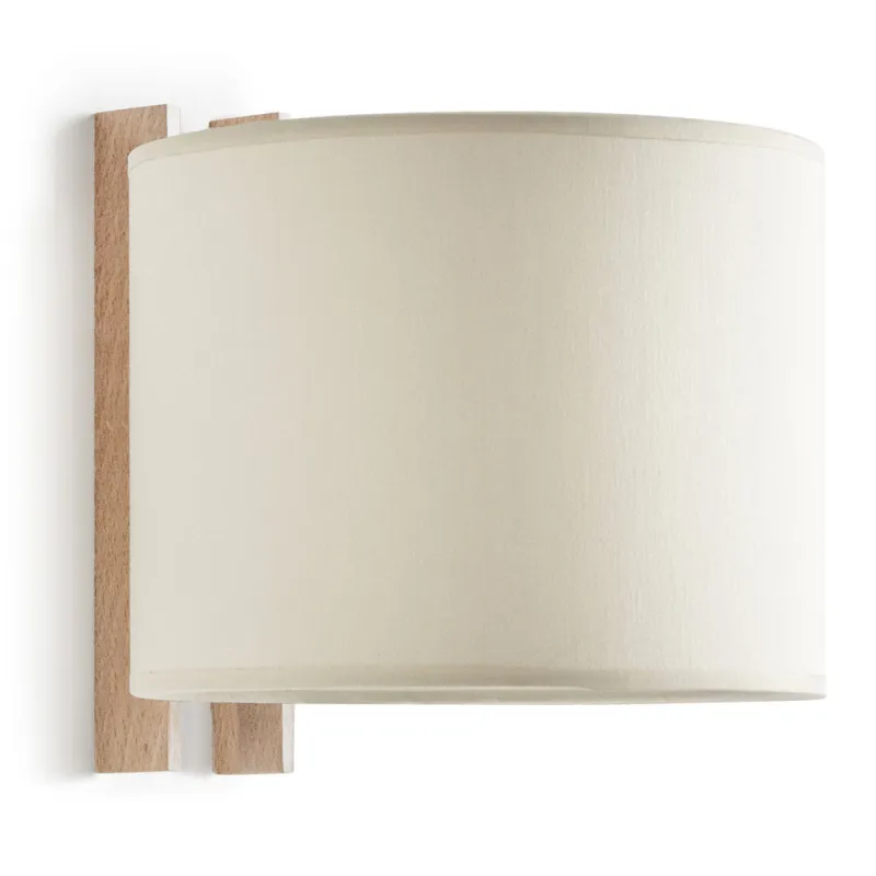 Apliq. WOOD IP20  E27 (Ø45) máx. 40W Cotton Beige - Pas cher