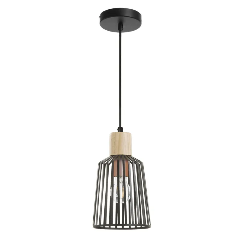 Suspension BAGUET IP20 E27 60W Noir - Pas cher