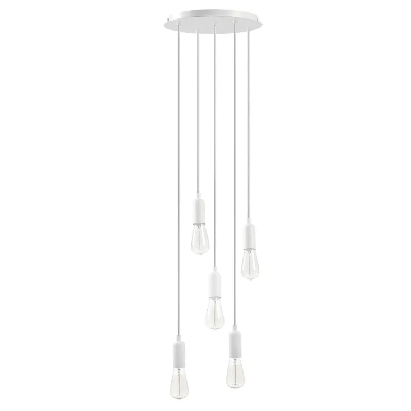 Suspension A TU ESTILO IP20 5xE27 60W blan - Pas cher