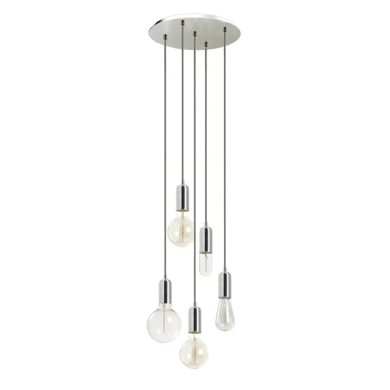 Suspension A TU ESTILO IP20 5xE27 60W crom - Pas cher