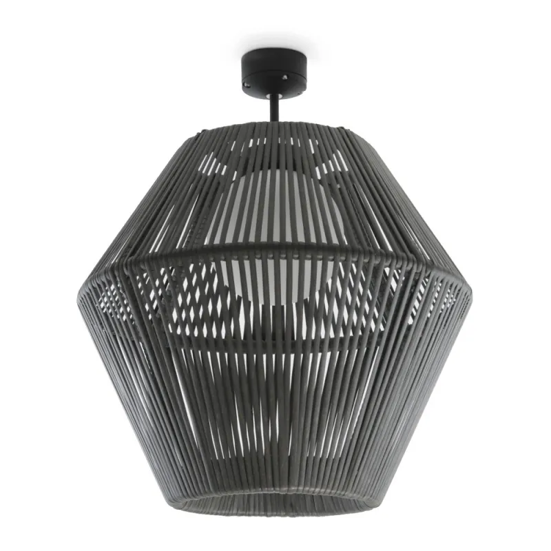 Pendant  IP55 E27  LED Ø56cm- separ. H.15cm Ratán Grafito - Pas cher