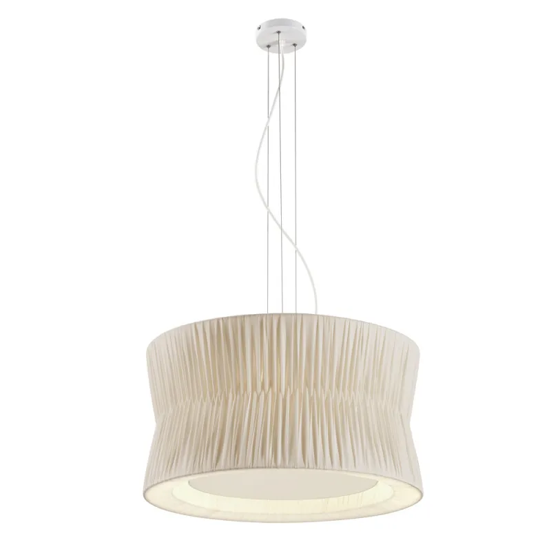 Suspension CORA IP20 3x E27 máx. 60W Ribbon Wrapped beige - Pas cher