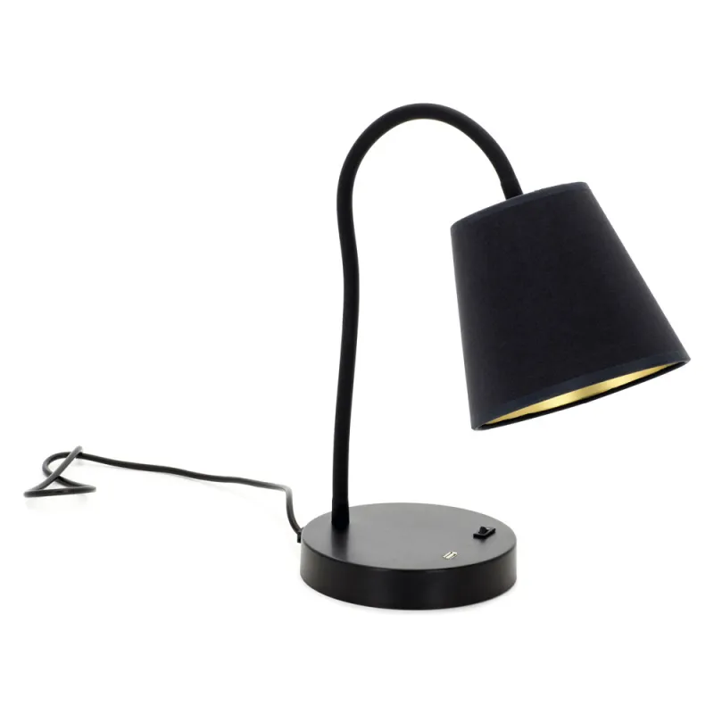 Lampes à poser MONTECARLO IP20 E27(Ø45) máx. 60W Cotton Noir - Pas ...