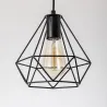 Plafonnier triple suspensions culot e27 bois et cage noire