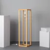 Lampadaire a poser cube bois douille blanche suspendu culot e27