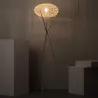 Lampadaire a poser bois rotin douille culot e27