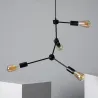 Suspension métal noir 4 ampoules culot e27