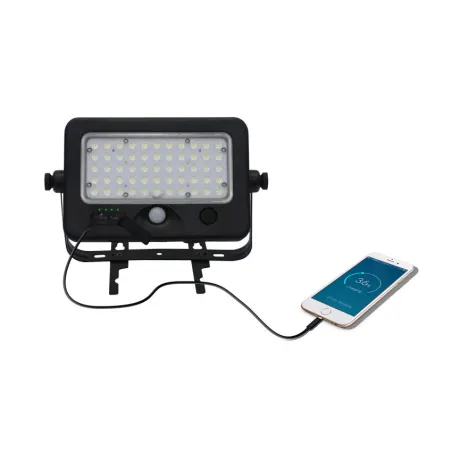 Projecteur détecteur de mouvement 10w led + panneau solaire déporter 1100 lumens