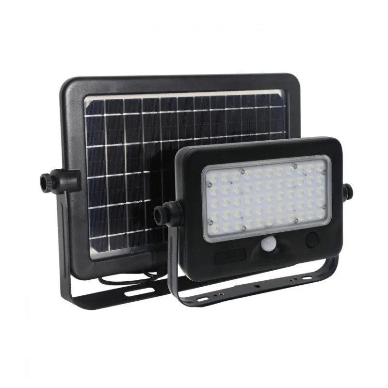 Projecteur détecteur de mouvement 10w led + panneau solaire déporter 1100 lumens