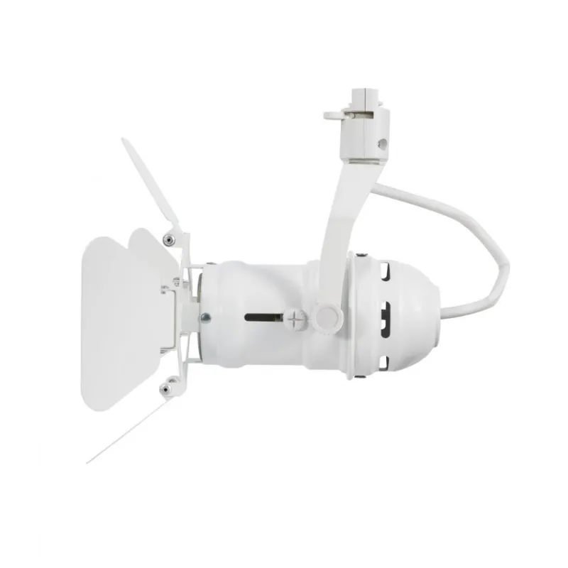 Spot a clapet blanc rail monophasé 1 allumage culot gu10 boutiques commerces