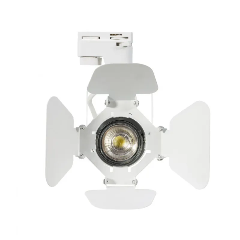 Spot a clapet blanc rail monophasé 1 allumage culot gu10 boutiques commerces