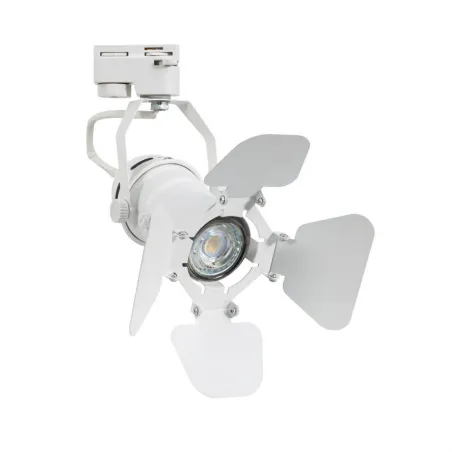 Spot a clapet blanc rail monophasé 1 allumage culot gu10 boutiques commerces