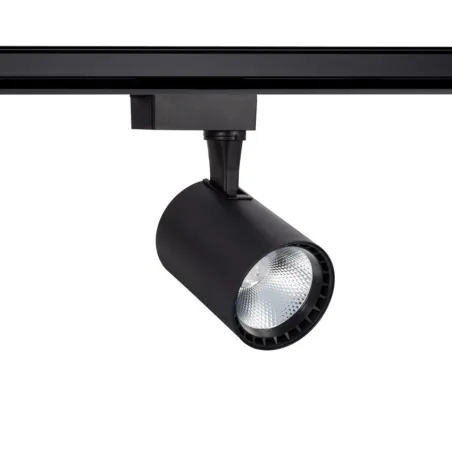 Spot led 30w noir rail monophasé 1 allumage boutiques commerces