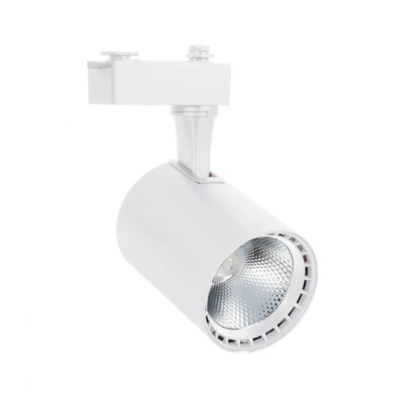 Spot led 20w blanc rail monophasé 1 allumage boutiques commerces