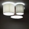 Plafonnier 3 cercles culot e27 gris blanc et marron