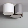 Plafonnier 3 cercles culot e27 gris blanc et marron