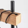 Lampe de chevet table pied métal noir culot e27 bois et cage
