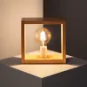 Lampe de chevet cube bois culot e27 bureau