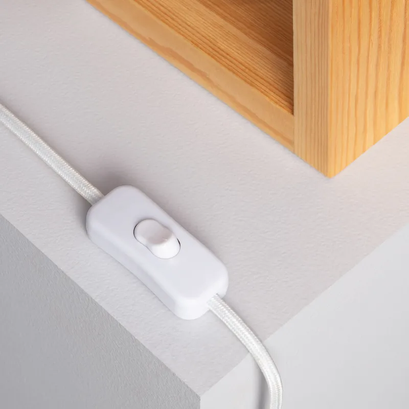 Lampe de chevet cube bois culot e27 bureau