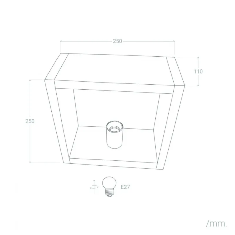 Lampe de chevet cube bois culot e27 bureau