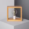 Lampe de chevet cube bois culot e27 bureau