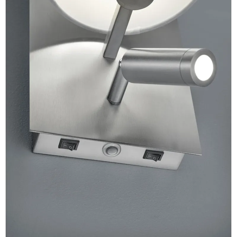 TRIO Applique intérieur nickel mat et blanc MARRIOT - Pas cher