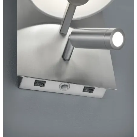 TRIO Applique intérieur nickel mat et blanc MARRIOT - Pas cher