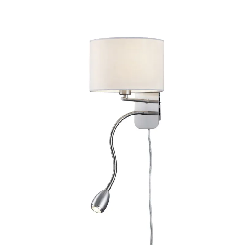 TRIO Applique intérieur nickel mat et blanc HOTEL - Pas cher