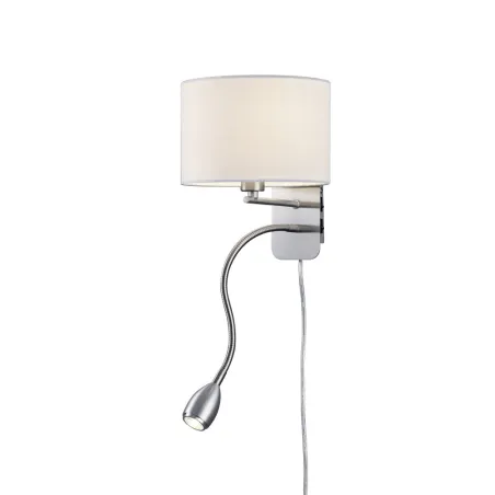 TRIO Applique intérieur nickel mat et blanc HOTEL - Pas cher
