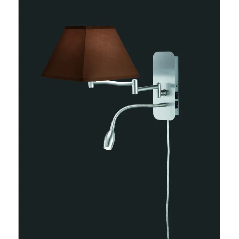 TRIO Applique intérieur nickel mat et brun HOTEL - Pas cher