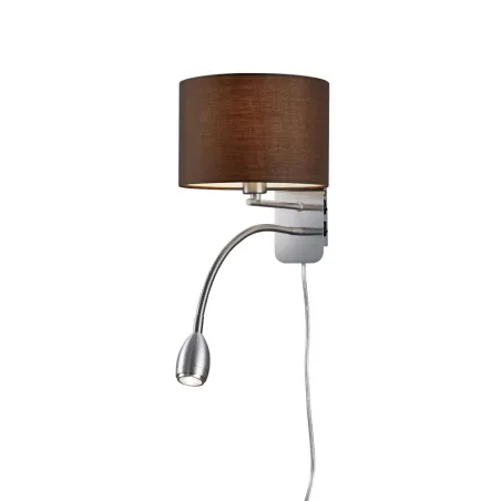 TRIO Applique intérieur nickel mat et brun HOTEL - Pas cher