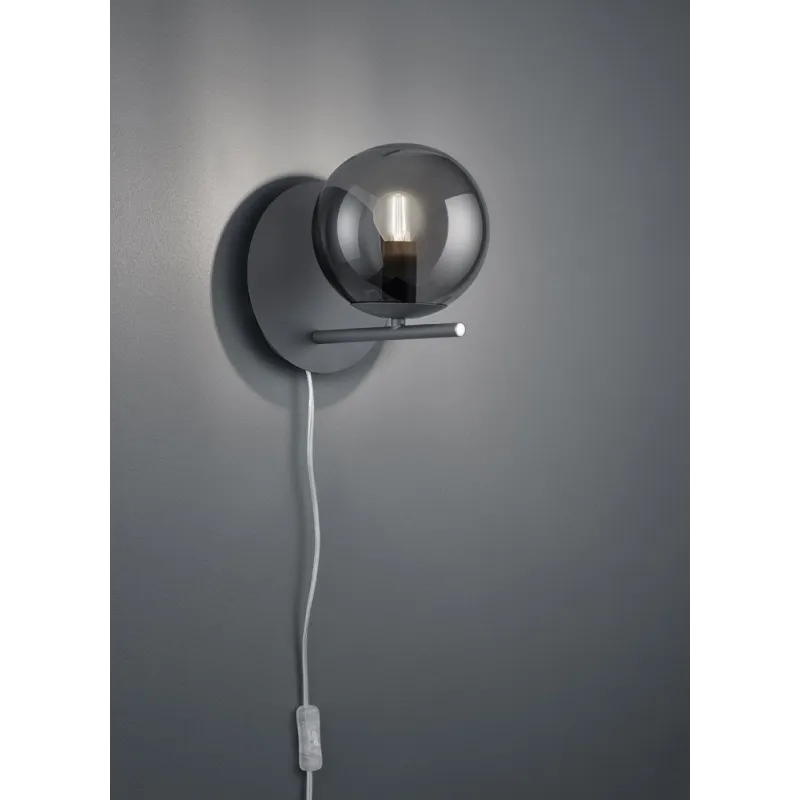 TRIO Applique intérieur antracite et fumé PURE - Pas cher