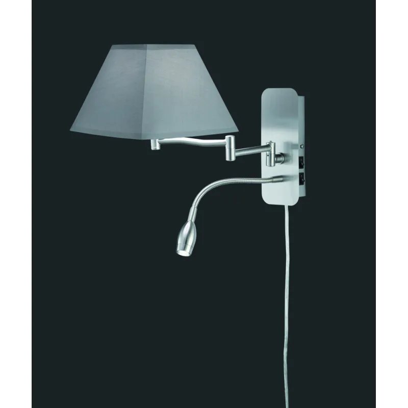 TRIO Applique intérieur nickel mat et gris HOTEL - Pas cher