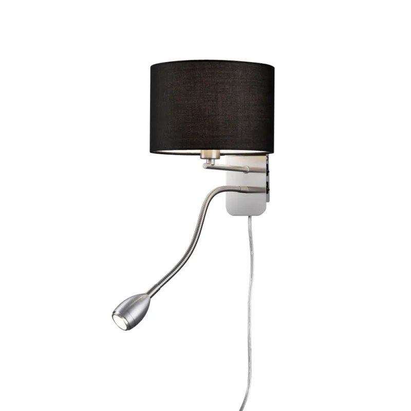 TRIO Applique intérieur nickel mat et noir HOTEL - Pas cher