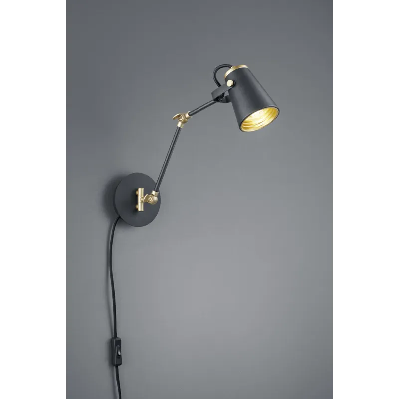 TRIO Applique intérieur noir mat EDWARD - Pas cher