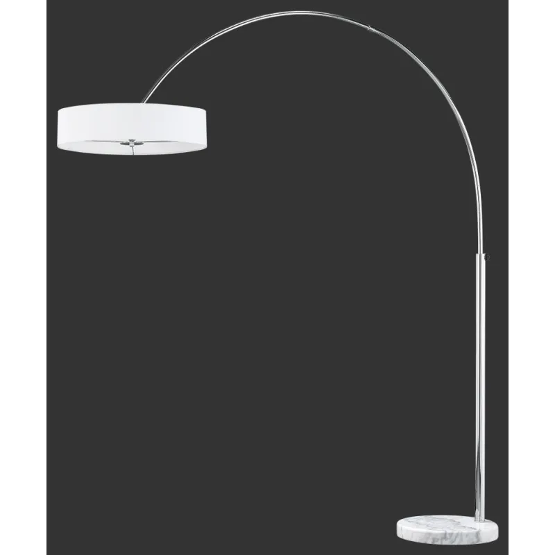 TRIO Lampadaire intérieur chrome et blanc PEREZ - Pas cher