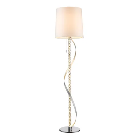 TRIO Lampadaire intérieur chrome et blanc CANNES II - Pas cher