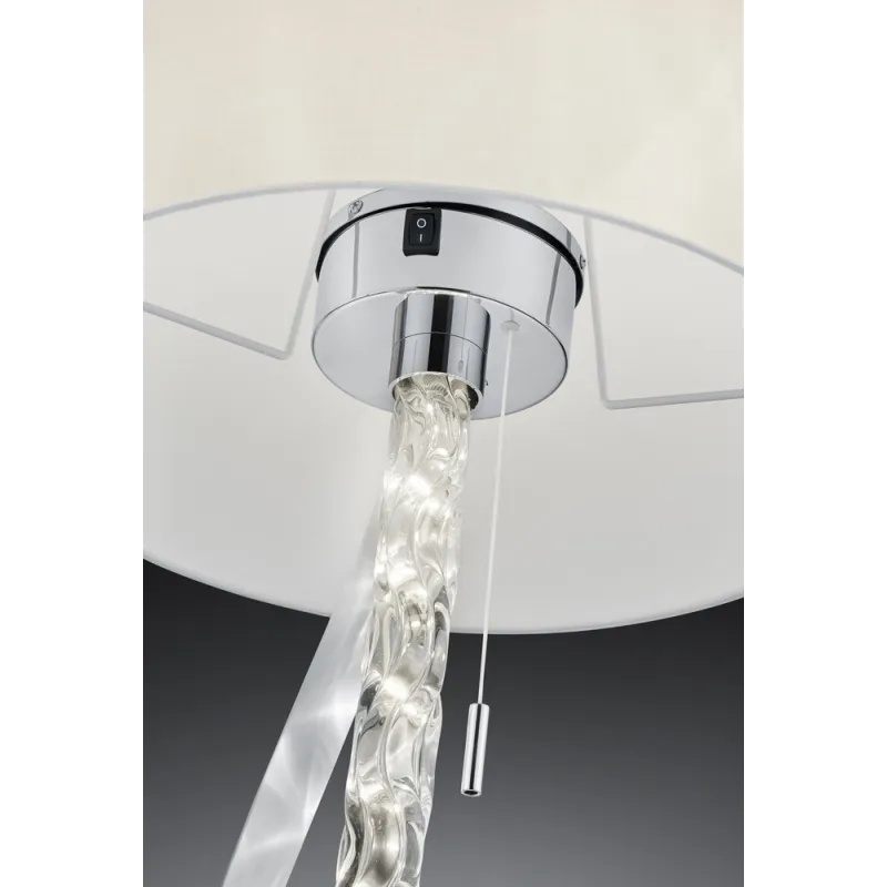 TRIO Lampadaire intérieur chrome et blanc CANNES II - Pas cher