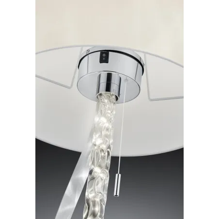 TRIO Lampadaire intérieur chrome et blanc CANNES II - Pas cher