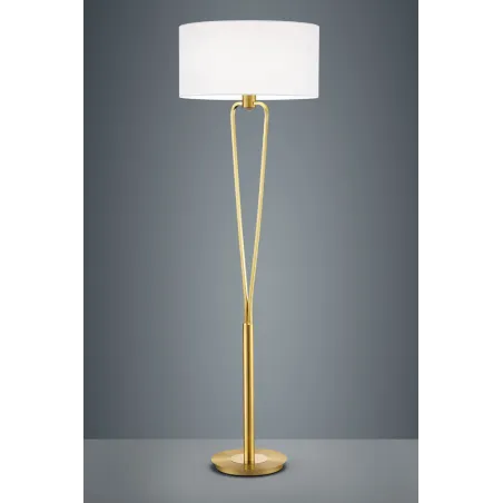 TRIO Lampadaire intérieur laiton mat et blanc PARIS II - Pas cher
