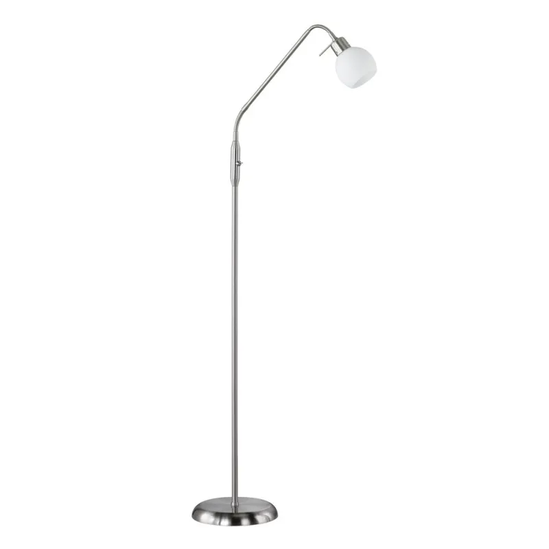 TRIO Lampadaire intérieur nickel mat et blanc FREDDY - Pas cher