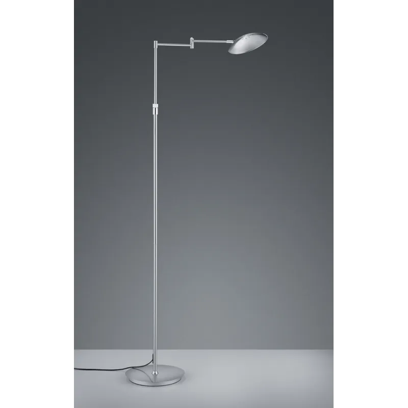 TRIO Lampadaire intérieur nickel mat et blanc CALCIO - Pas cher