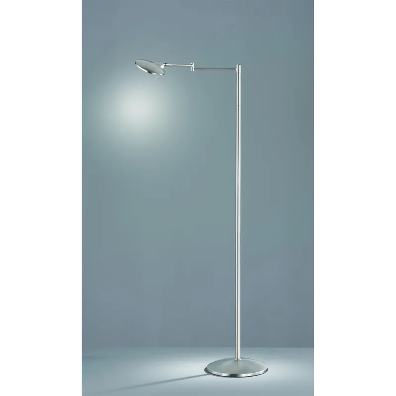 TRIO Lampadaire intérieur nickel mat et blanc KAZAN - Pas cher
