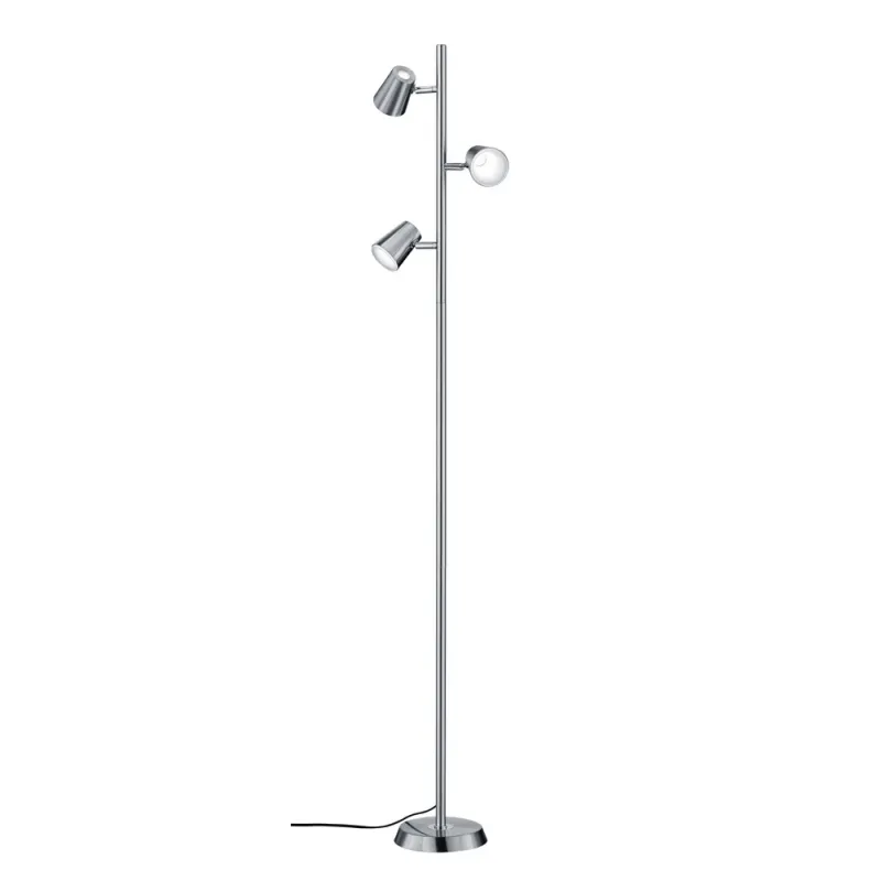 TRIO Lampadaire intérieur nickel mat et blanc NARCOS - Pas cher