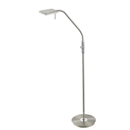 TRIO Lampadaire intérieur nickel mat et blanc BERGAMO - Pas cher