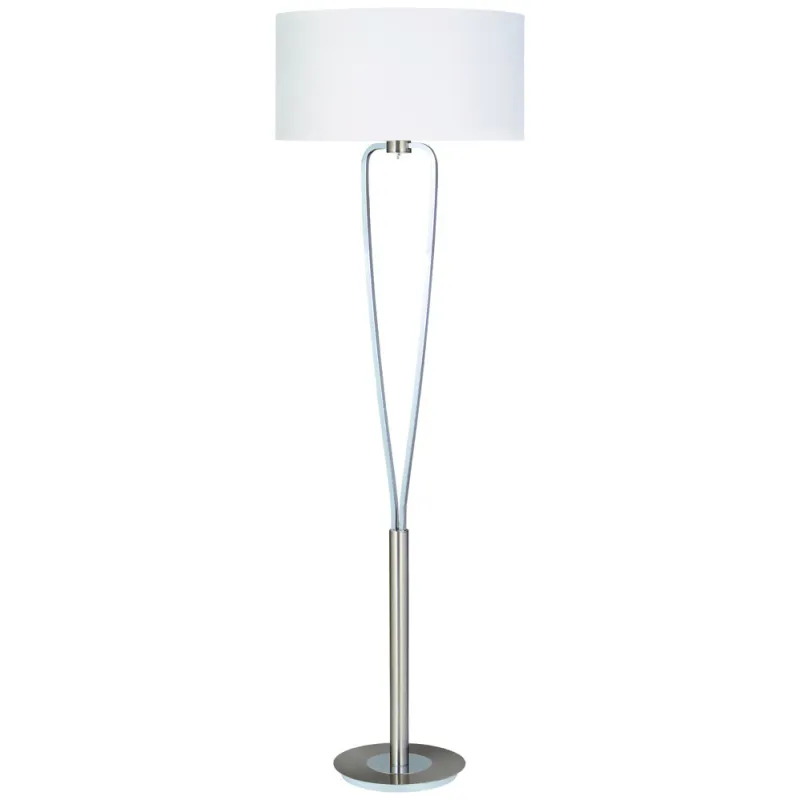 TRIO Lampadaire intérieur nickel mat et blanc PARIS II - Pas cher